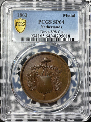 1863 Netherlands 50th Anni. Of Cossacks In Utrecht Medal PCGS SP64 Lot#G6587