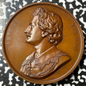 1856 Belgium Antoine Van Dyck Medal By L. Weiner Lot#OV795 68mm