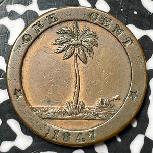 1847 Liberia 1 Cent Lot#JM6687