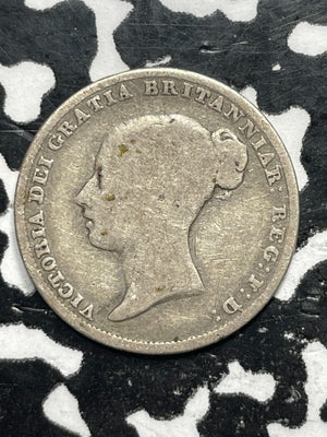 1855 Great Britain 6 Pence Sixpence Lot#M0124 Silver!