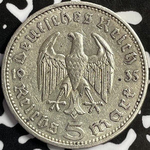1935-G Germany 5 Mark Lot#D3112 Silver!