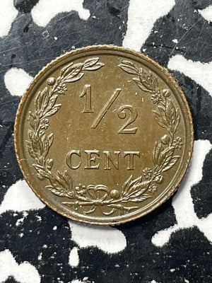 1903 Netherlands 1/2 Cent Lot#V9660 High Grade! Beautiful!