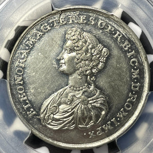 (1690) Germany Pfalz-Neuburg Eleonore Therese Medal PCGS AU58 Lot#G5572 Silver!