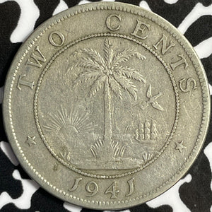 1941 Liberia 2 Cents Lot#D5628
