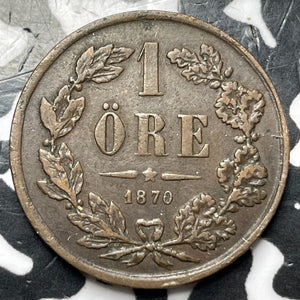 1870 Sweden 1 Ore Lot#D6162