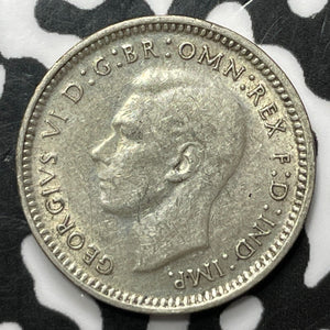 1939 Australia 3 Pence Threepence Lot#D2461 Silver! Nice!