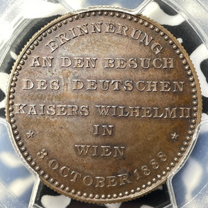 1888 Germany Prussia Wilhelm II Visit To Vienna Medal PCGS SP64 Lot#G5628