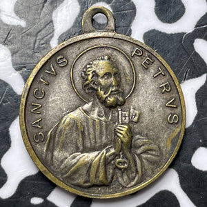 Undated Pope Pius XII/St. Peter Religious Medalet Lot#D6214 18mm