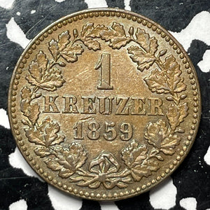 1859 Germany Nassau 1 Kreuzer Lot#M0050 High Grade! Beautiful!