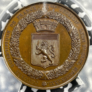 1841 France Lyon Scientific Congress Medal PCGS SP65 Lot#GV6624 Gem BU!