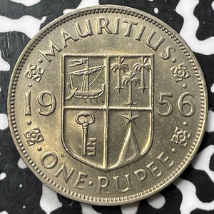 1956 Mauritius 1 Rupee Lot#D2357 High Grade! Beautiful!