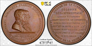 "1789" (1800) France Napoleon Seine Column Erected Medal PCGS SP64 Lot#GV5704