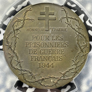 1944 France Prisoners Of War Medal PCGS SP63 Lot#GV5231 Choice UNC!