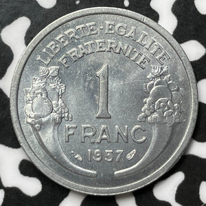 1957 France 1 Franc Lot#M8166 High Grade! Beautiful!