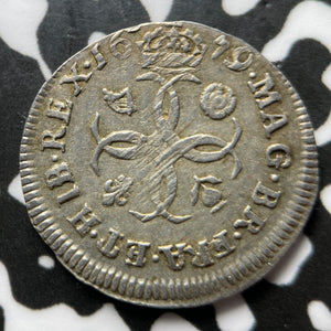 1679 Great Britain Charles II 4 Pence Fourpence Lot#JM6599 Silver! Nice!