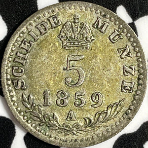 1859-A Austria 5 Kreuzer Lot#D4665 Nice!