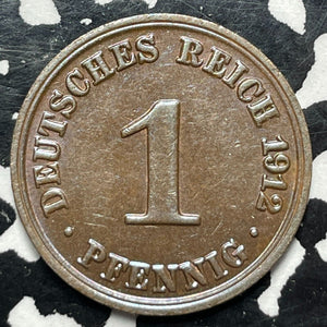 1912-A Germany 1 Pfennig Lot#M0037 High Grade! Beautiful!