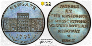 1795 G.B. Middlesex Newgate Prison 1/2 Penny Conder Token PCGS MS63BN Lot#G6771