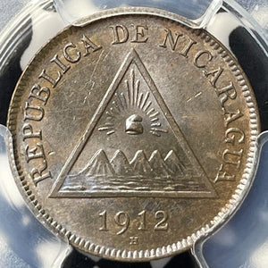 1912-H Nicaragua 1 Centavo PCGS MS63BN Lot#G4871 Choice UNC!