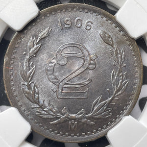 1906-Mo Mexico 2 Centavos NGC MS63BN Lot#G5967 Choice UNC!