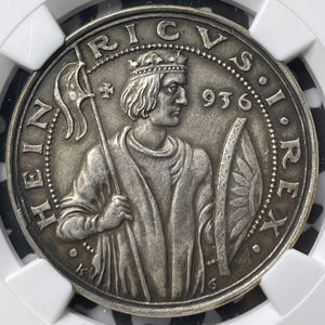 1936 Germany Henry I Medal By Karl Goetz NGC MS64 Lot#G6413 Silver! Kienast-522