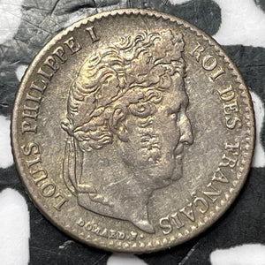 1842-A France 1/4 Franc Lot#D6800 Silver! Nice!
