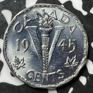 1945 Canada 5 Cents Lot#M8725 High Grade! Beautiful!