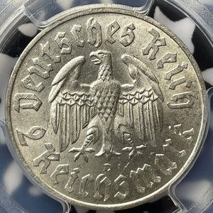 1933-D Germany 2 Mark PCGS MS64 Lot#G4847 Silver! J-352, Martin Luther