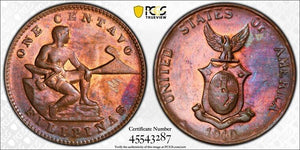 1940-M U.S. Philippines 1 Centavo PCGS MS64RB Lot#G4351 Choice UNC!