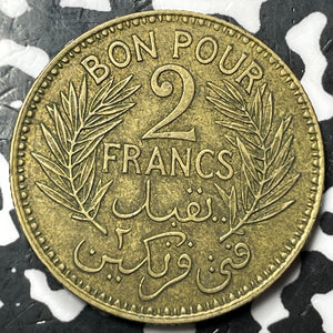 1941 Tunisia 2 Francs Lot#D5841