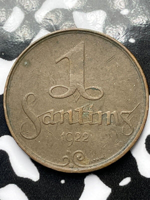 1922 Latvia 1 Santims Lot#M4132