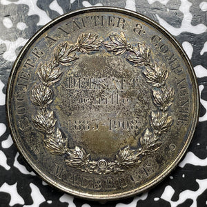 1908 France Vautier & Co. Maubeuge Award Medal Lot#OV959 Silver! Argent Edge