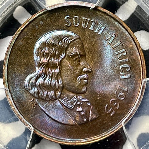 1965 South Africa 1 Cent PCGS PR64RB Lot#G4408 Choice UNC! Beautiful Toning!