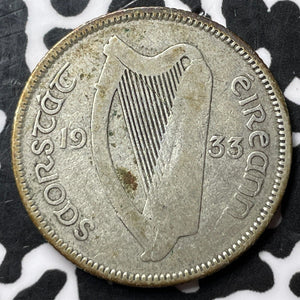 1933 Ireland 1 Shilling Lot#D5203 Silver!