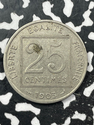 1903 France 25 Centimes Lot#M1030