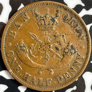 1857 Upper Canada 1/2 Penny Half Penny Token Lot#D4819