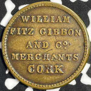 Undated Ireland Cork William Fitz Gibbon Farthing Token Lot#M9147