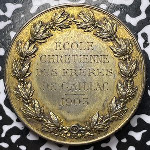 1903 France Gaillac Christian Brothers School Award Medal Lot#D3938 45mm