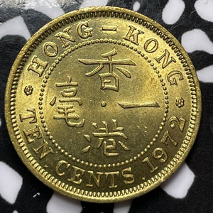 1972 Hong Kong 10 Cents Lot#M4781 High Grade! Beautiful!