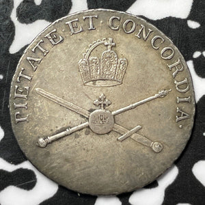 1790 Austria Leopold II Coronation Jeton Lot#JM6015 Silver! High Grade! 24mm
