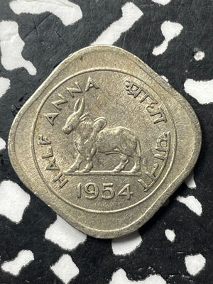 1954 India 1/2 Anna Half Anna Lot#M1428 Nice!