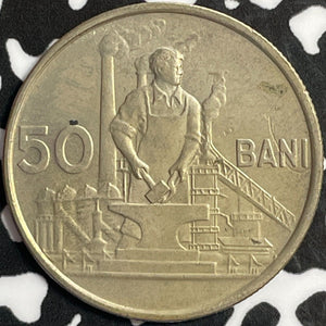 1956 Romania 50 Bani Lot#D3084 High Grade! Beautiful! Struck Through Error