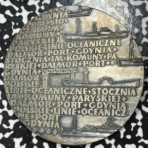 U/D Poland Danzig Polish Ocean Lines Medal Lot#B1438 Original Box. 70mm