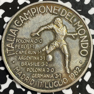 1982 Italy Football Championship Medal Lot#M9092 Silver! 40MM