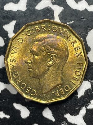 1952 Great Britain 3 Pence Threepence Lot#M0165 High Grade! Beautiful!