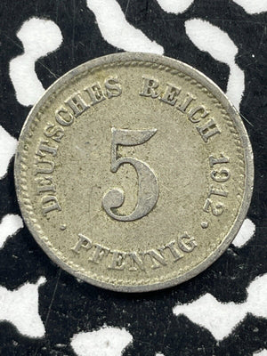 1912-E Germany 5 Pfennig Lot#M0847