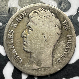 1828-A France 1/2 Franc Half Franc Lot#D2673 Silver!