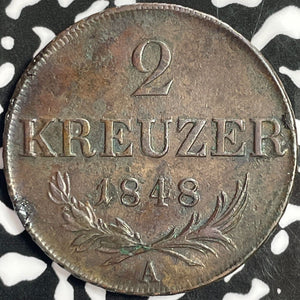 1848-A Austria 2 Kreuzer Lot#M9546