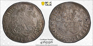 (1558-1569) Germany Mansfeld 1 Thaler PCGS AU53 Lot#G6205 Large Silver! D-9482