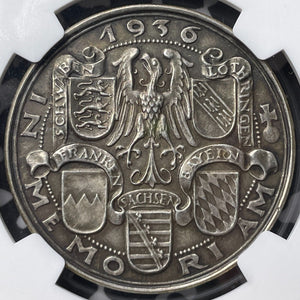 1936 Germany Henry I Medal By Karl Goetz NGC MS64 Lot#G6413 Silver! Kienast-522